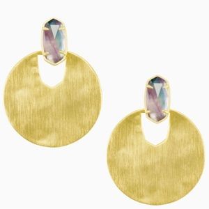 Kendra Scott custom Deena black mother of pearl earrings gently used.